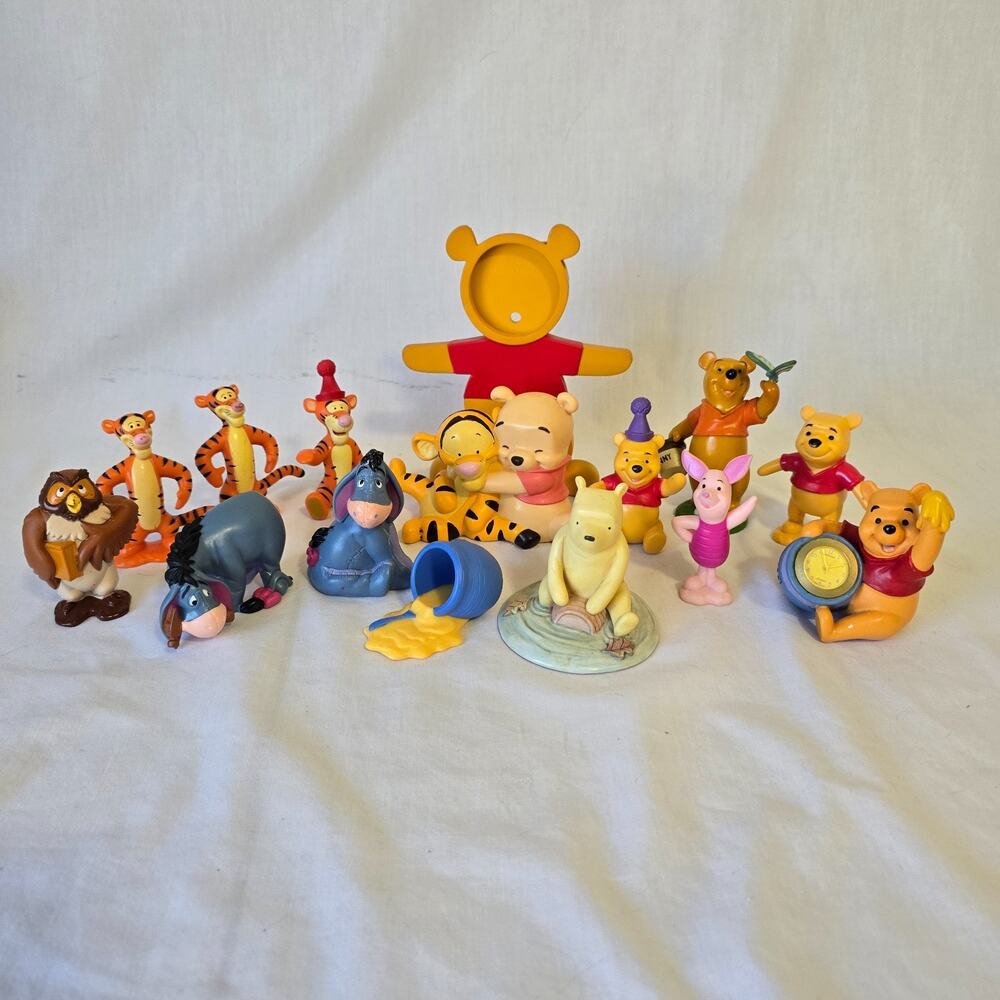 Disney & Others Winnie the Pooh & Friends PVC Rubber Ceramic Figurines Lot of 15